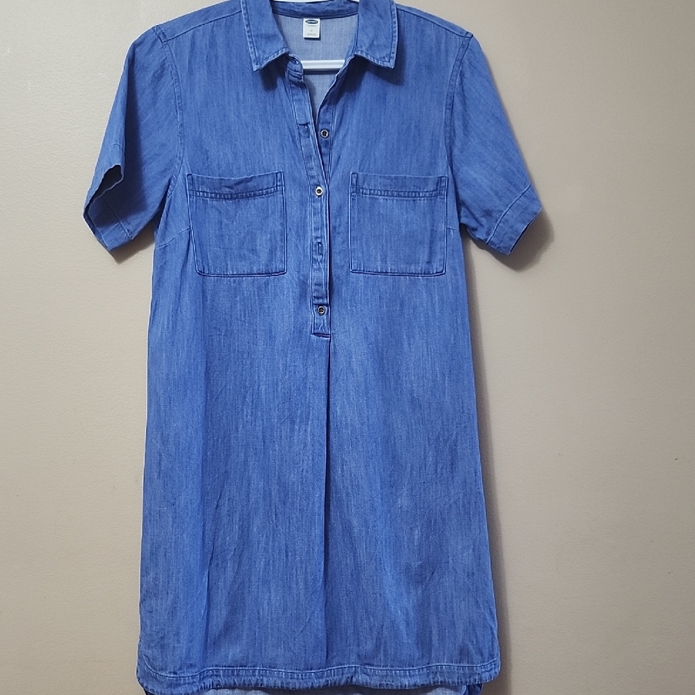Old Navy Blue Denim Shirt Dress